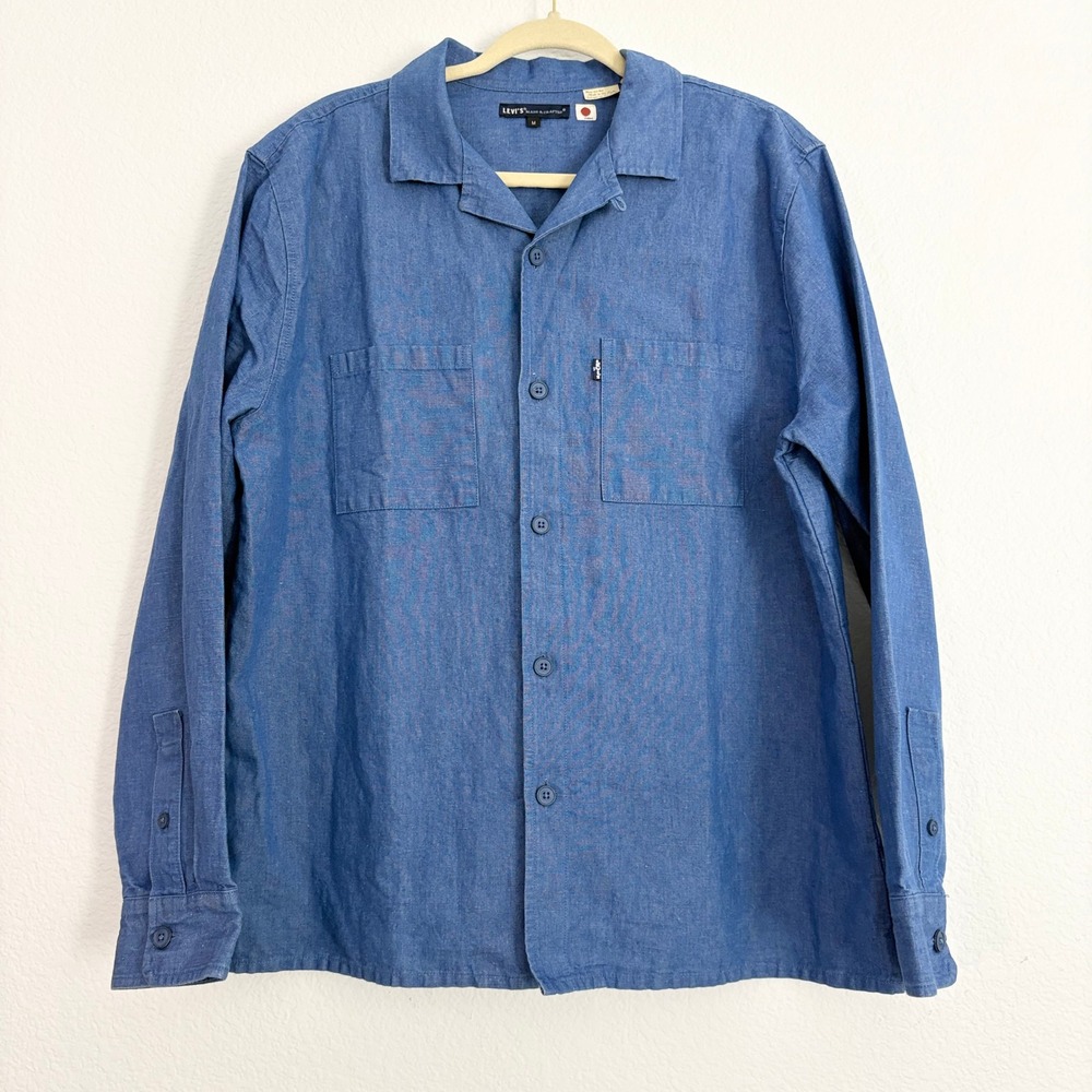 Levis Made & Crafted Camp Denim Shirt Japanese Fabric Long Sleeve Button Down M
